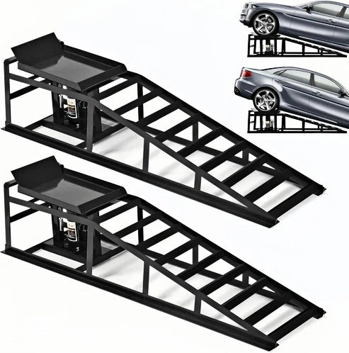 2 Pack Hydraulic Car Ramps – 5T / 11060 lbs Capacity, Heavy-Duty Vehicle Lift Ramps for Garage Repair & Maintenance