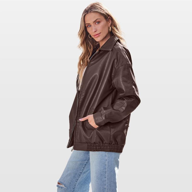 🔥 Last day 50%OFF Oversized Leather Jacket | Street Style Essential