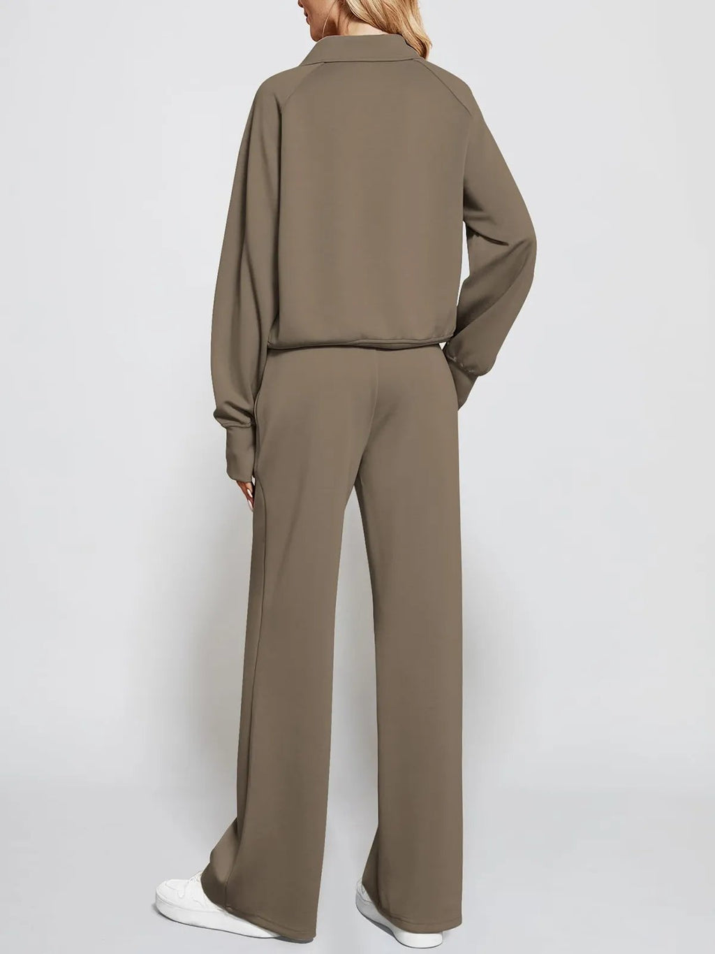 Limited time sale🔥Women's Oversized Half Zip Wide Leg 2 Piece Outfits Lounge Set(BUY 2 FREE SHIPPING)