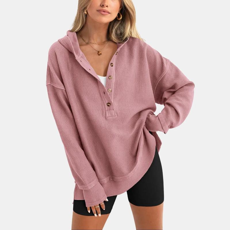 Oversized Sweatshirt 🌿 Button-Up Style –50%
