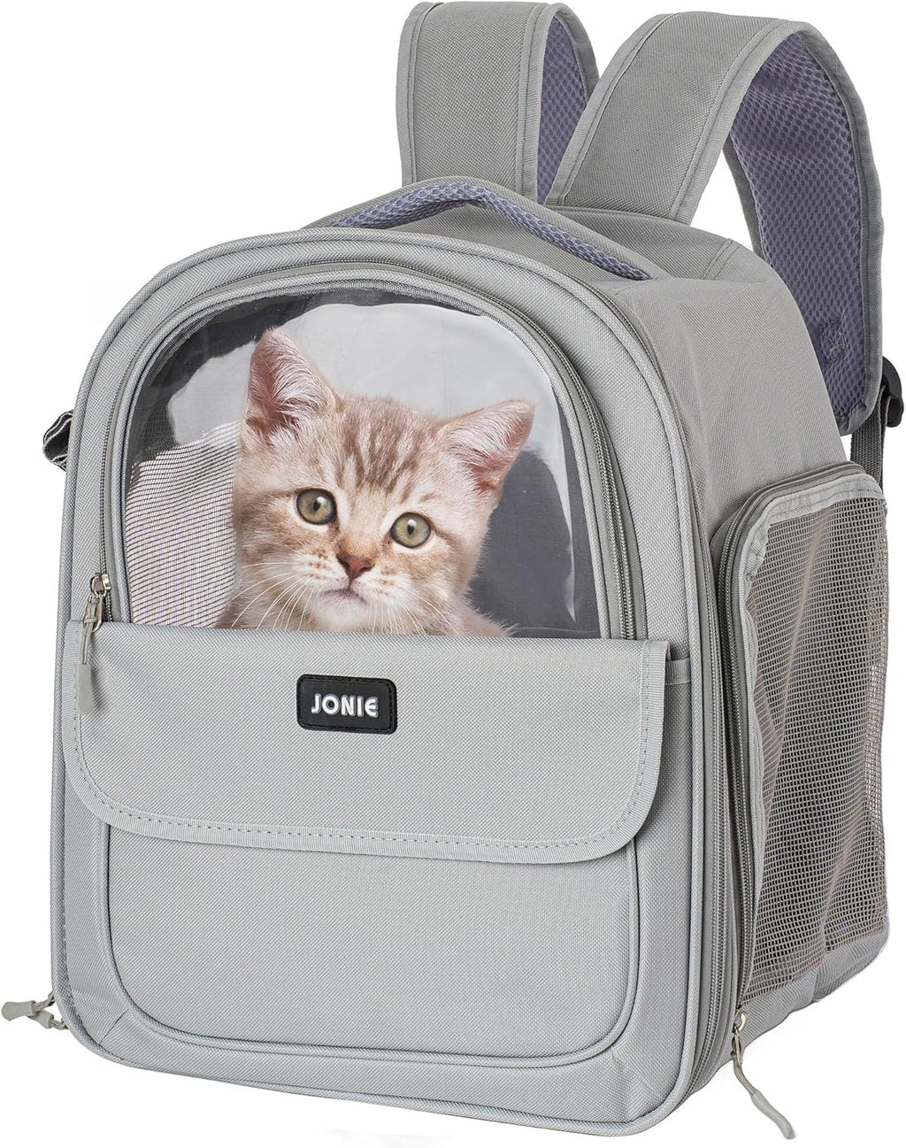 👍Cat Backpack Carrier for Large Cats up to 15lbs Pet Travel Backpack with Transparent Window Mesh Ventilated Portable Dog Cat Bag for Outdoor Hiking Mochila para Gatos transportadora mascota
