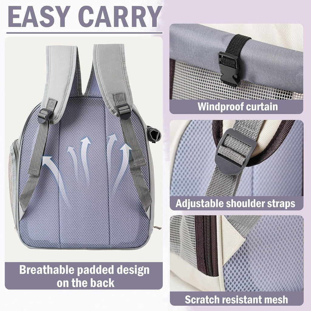 👍Cat Backpack Carrier for Large Cats up to 15lbs Pet Travel Backpack with Transparent Window Mesh Ventilated Portable Dog Cat Bag for Outdoor Hiking Mochila para Gatos transportadora mascota