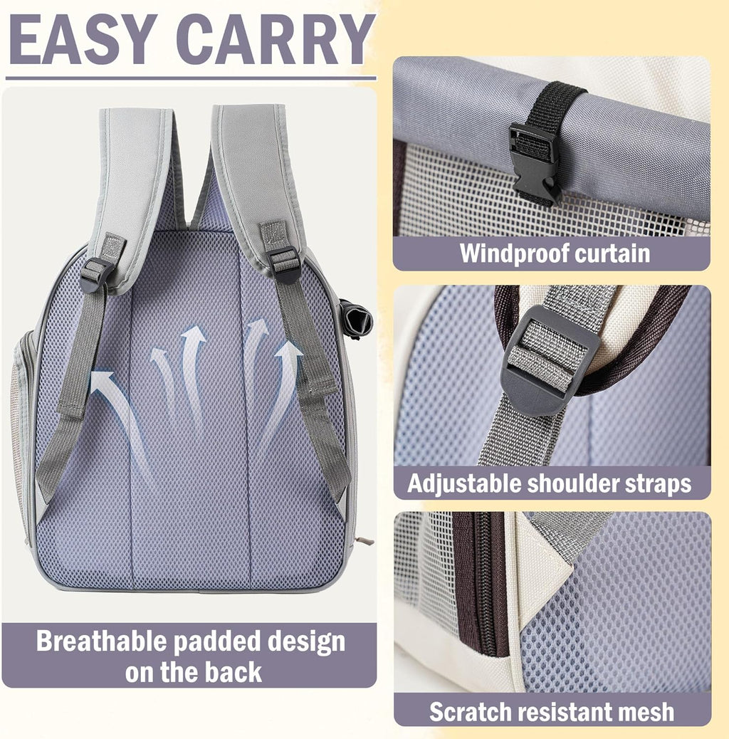 👍Cat Backpack Carrier for Large Cats up to 15lbs Pet Travel Backpack with Transparent Window Mesh Ventilated Portable Dog Cat Bag for Outdoor Hiking Mochila para Gatos transportadora mascota