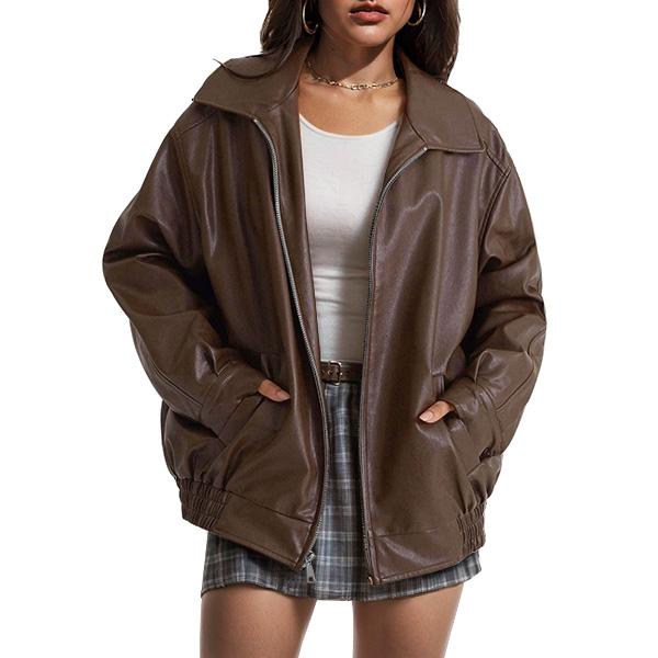 🔥 Last day 50%OFF Oversized Leather Jacket | Street Style Essential