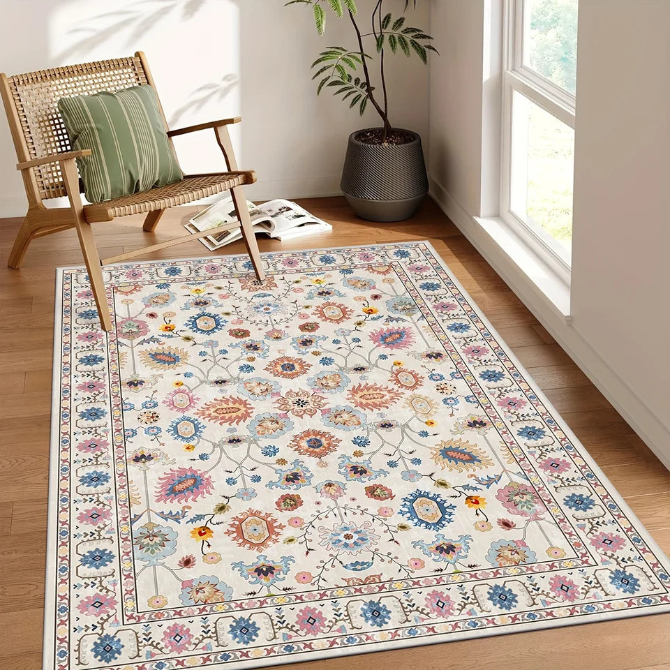 👍VIKAMA High-quality Soft Boho Vintage Rug Large Area Carpet for Bedroom Dining Living Room Mat Sofa Coffee Table Floor Mat Home