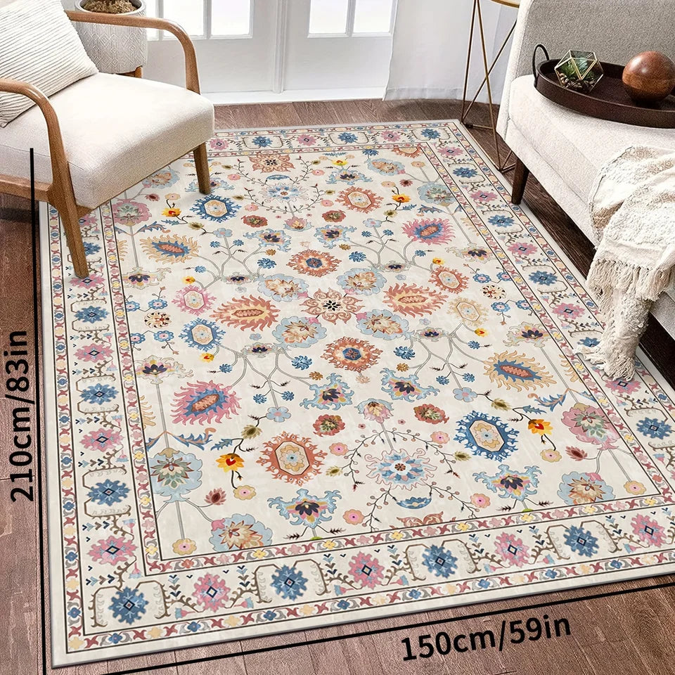 👍VIKAMA High-quality Soft Boho Vintage Rug Large Area Carpet for Bedroom Dining Living Room Mat Sofa Coffee Table Floor Mat Home