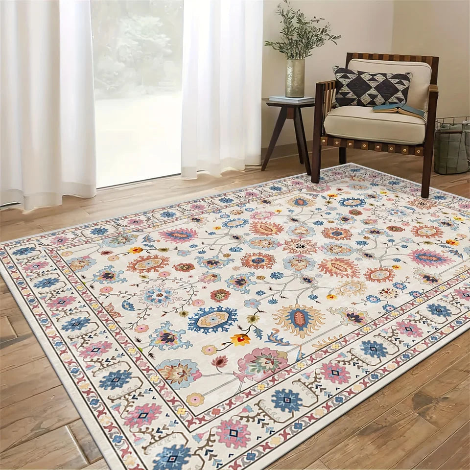 👍VIKAMA High-quality Soft Boho Vintage Rug Large Area Carpet for Bedroom Dining Living Room Mat Sofa Coffee Table Floor Mat Home