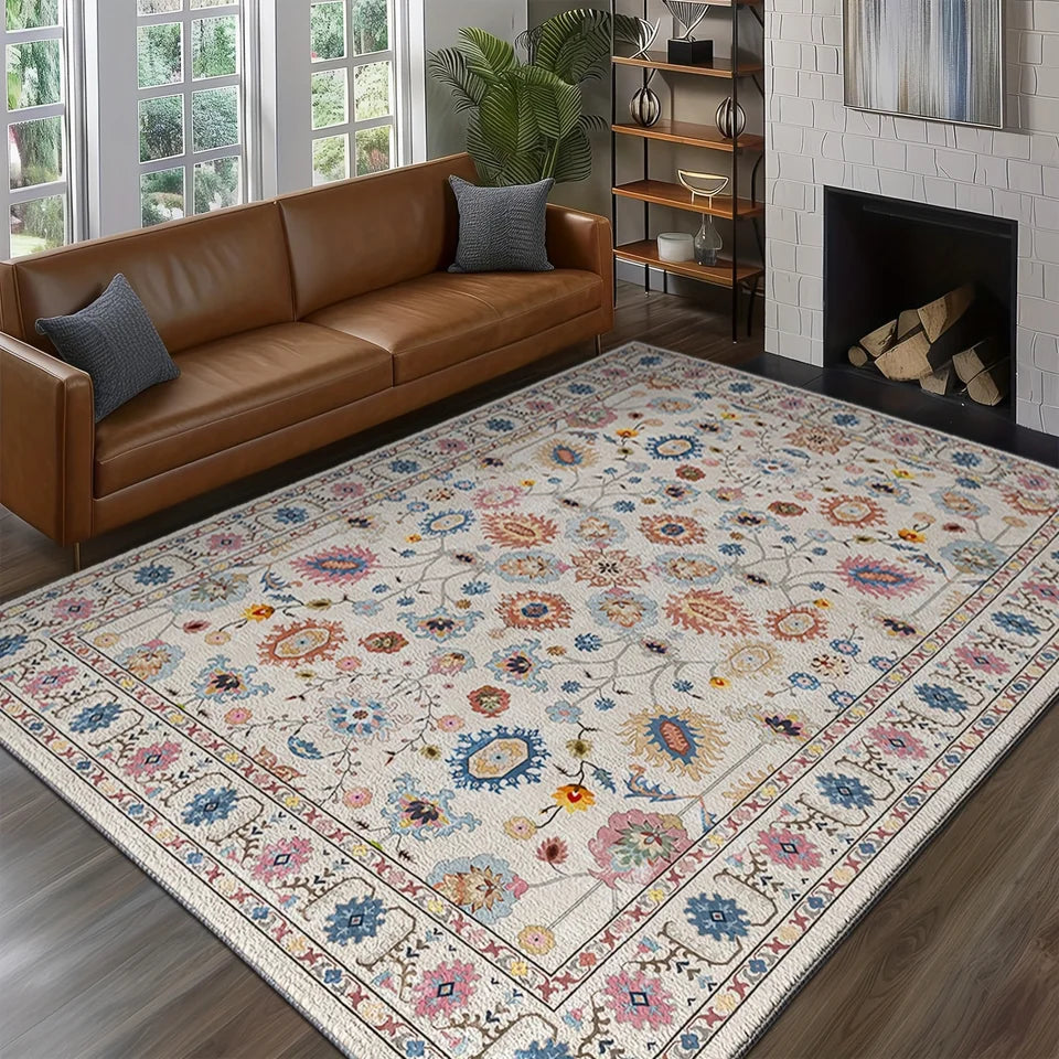 👍VIKAMA High-quality Soft Boho Vintage Rug Large Area Carpet for Bedroom Dining Living Room Mat Sofa Coffee Table Floor Mat Home