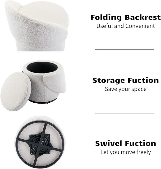 🔥 50% Off! Chairus 3-in-1 Swivel Vanity Stool – Stylish Seating with Hidden Storage & Swivel Function 🪑