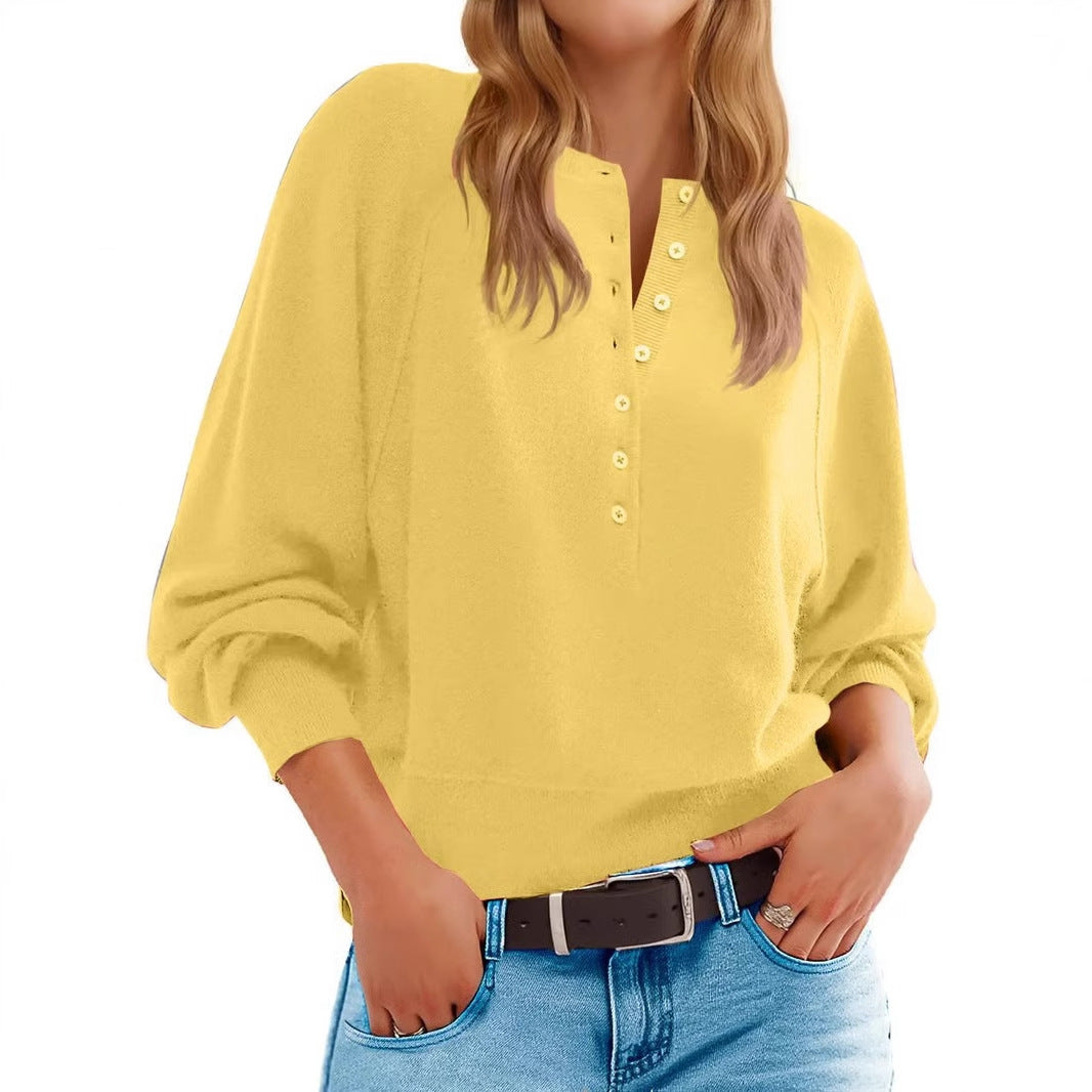 🔥50% OFF- Knit Sweater ✨ Henley Pullover✨