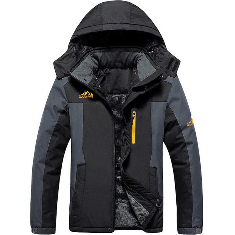 🧥 Men's Winter Ski Jacket, Water-Resistant Fleece-Lined Parka with 4 Pockets, Warm Outdoor Coat for Fall & Snow Activities