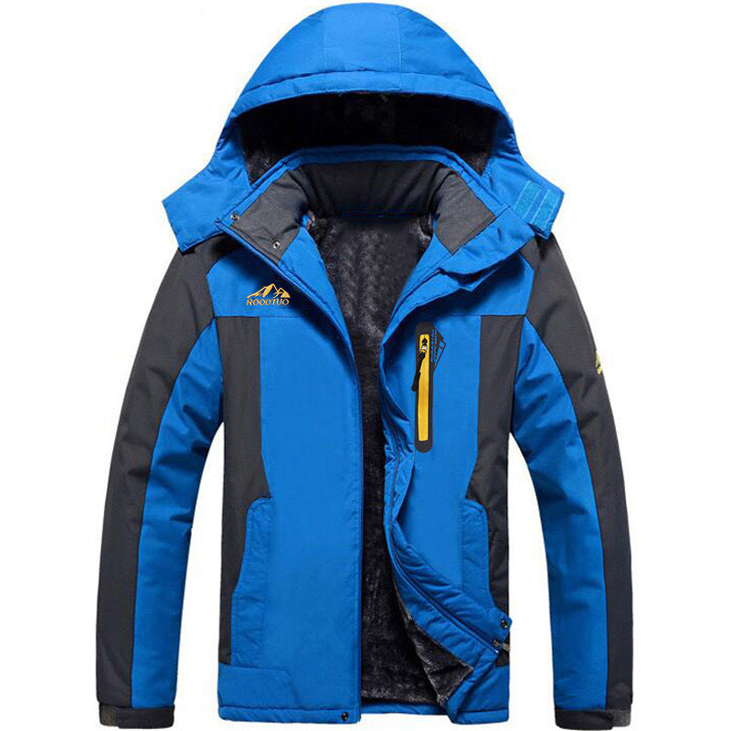 🧥 Men's Winter Ski Jacket, Water-Resistant Fleece-Lined Parka with 4 Pockets, Warm Outdoor Coat for Fall & Snow Activities