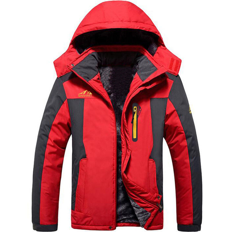 🧥 Men's Winter Ski Jacket, Water-Resistant Fleece-Lined Parka with 4 Pockets, Warm Outdoor Coat for Fall & Snow Activities