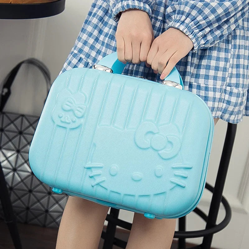 👍Hello Kitty Suitcase Kawaii Cute Large Capacity Portable Travel Luggage Cartoon Cosmetic Case Outdoor Handbag Makeup Luggage