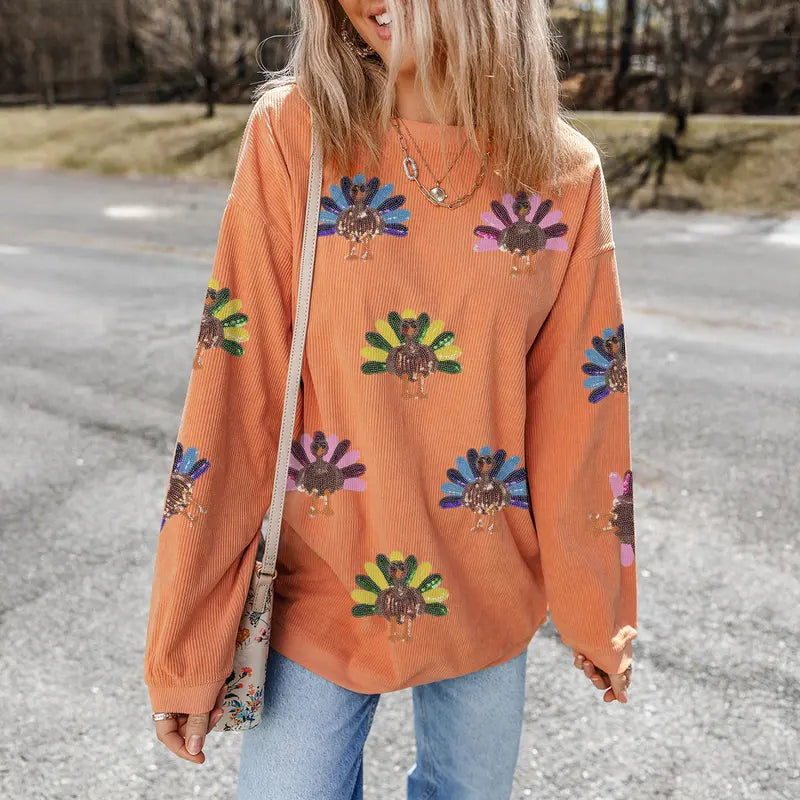 ⏰ LAST DAY SAVE 50% 💥 2025 Hot Sequin Turkey Sweatshirt