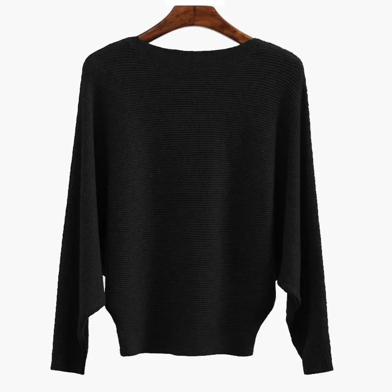 ✨ Women’s Boat Neck Sweater | Bat Sleeve Knitted Pullover 🧶