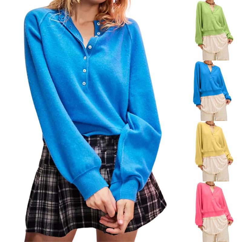🔥50% OFF- Knit Sweater ✨ Henley Pullover✨