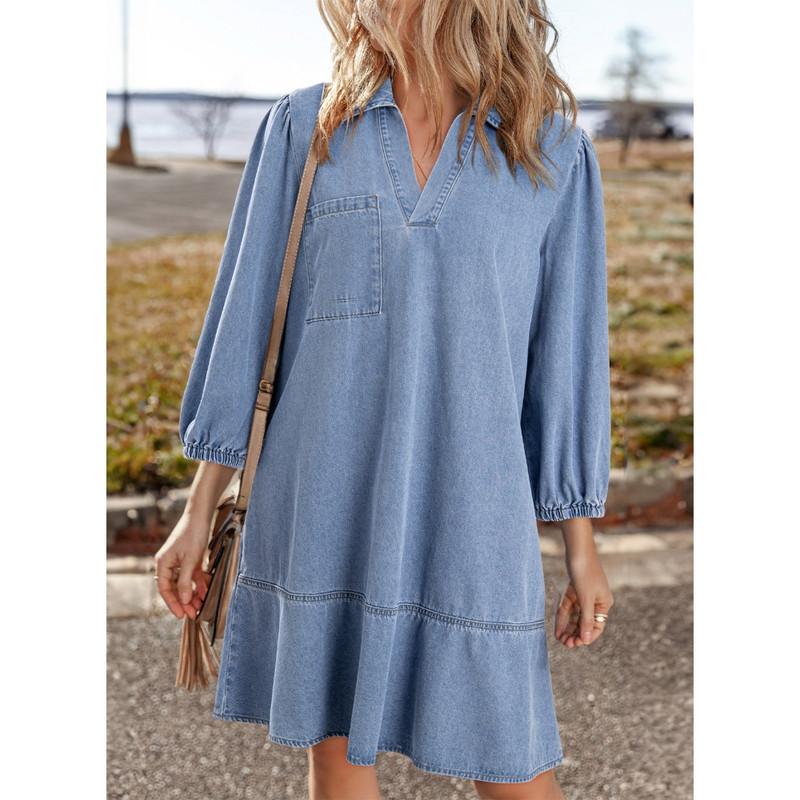 ⏰ LAST DAY SAVE 50% 💃 2025 Fall Denim Babydoll Dress