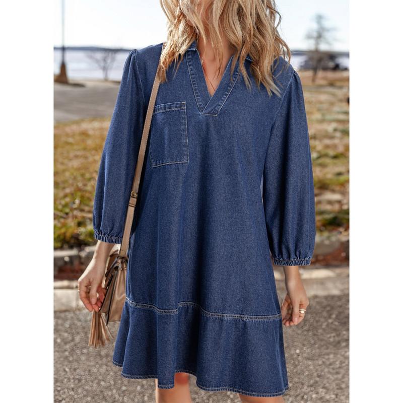 ⏰ LAST DAY SAVE 50% 💃 2025 Fall Denim Babydoll Dress