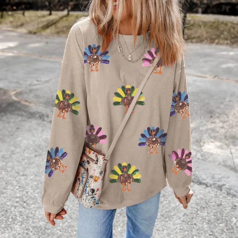 ⏰ LAST DAY SAVE 50% 💥 2025 Hot Sequin Turkey Sweatshirt