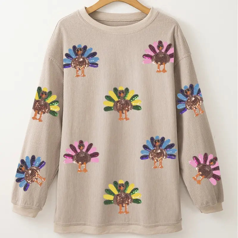 ⏰ LAST DAY SAVE 50% 💥 2025 Hot Sequin Turkey Sweatshirt