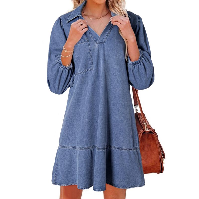 ⏰ LAST DAY SAVE 50% 💃 2025 Fall Denim Babydoll Dress