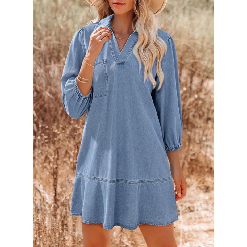 ⏰ LAST DAY SAVE 50% 💃 2025 Fall Denim Babydoll Dress