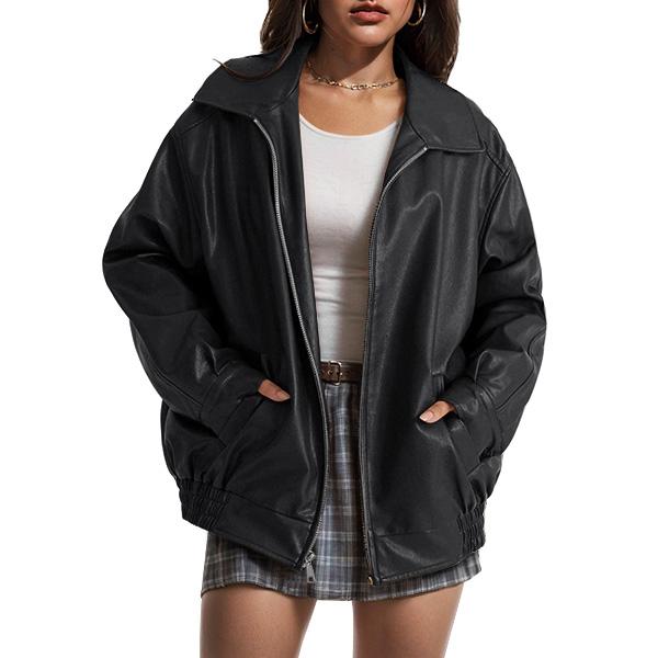 🔥 Last day 50%OFF Oversized Leather Jacket | Street Style Essential