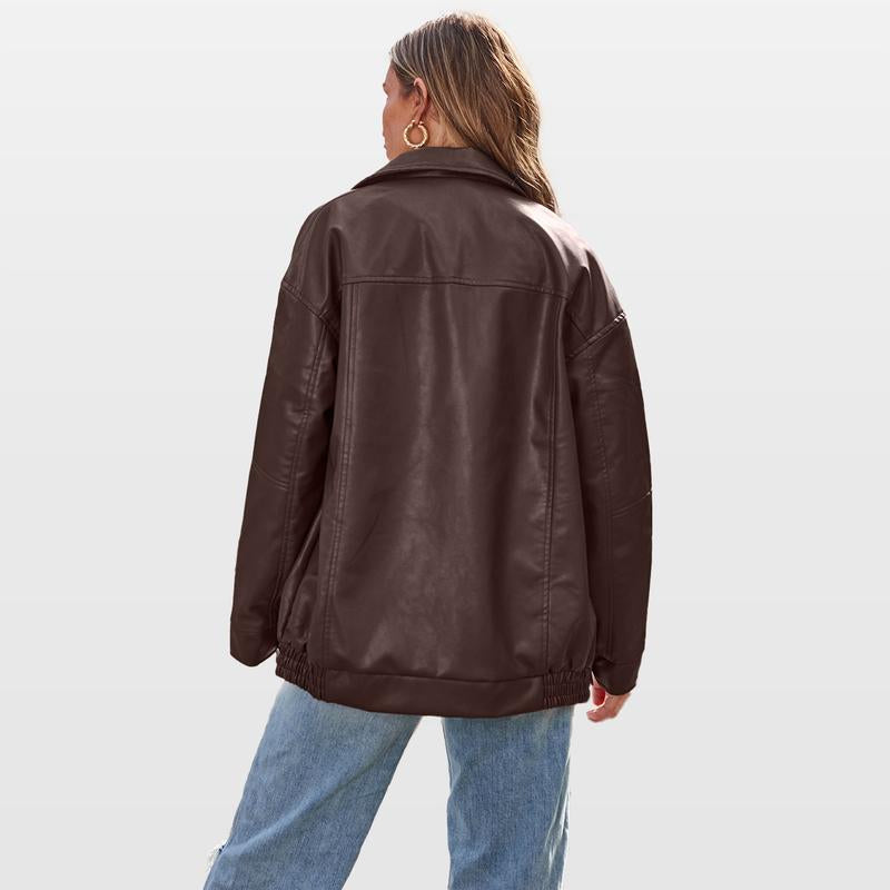 🔥 Last day 50%OFF Oversized Leather Jacket | Street Style Essential
