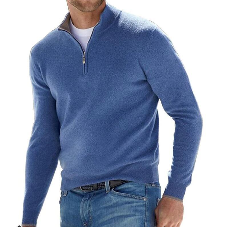 🧶 Men's Quarter Zip Mock Neck Sweater, Slim Fit Lightweight Pullover, Casual Long Sleeve Knitwear for Fall Outfits