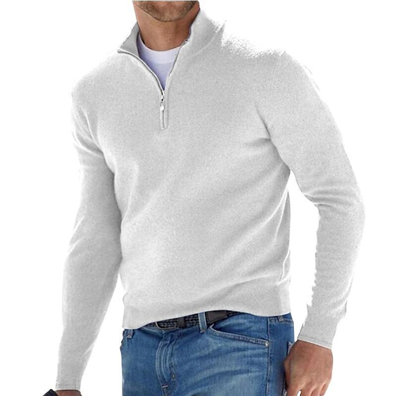 🧶 Men's Quarter Zip Mock Neck Sweater, Slim Fit Lightweight Pullover, Casual Long Sleeve Knitwear for Fall Outfits