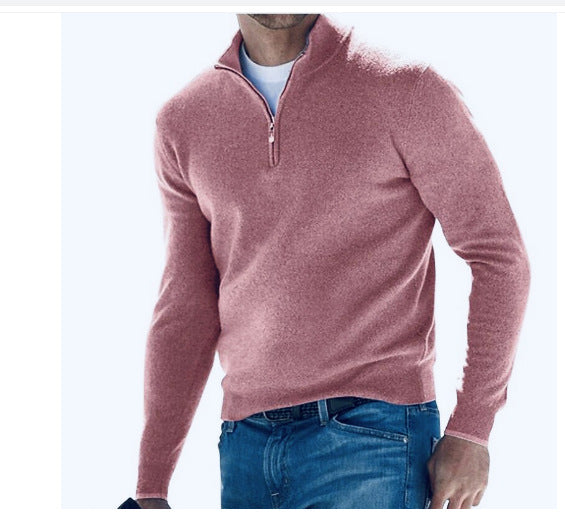 🧶 Men's Quarter Zip Mock Neck Sweater, Slim Fit Lightweight Pullover, Casual Long Sleeve Knitwear for Fall Outfits