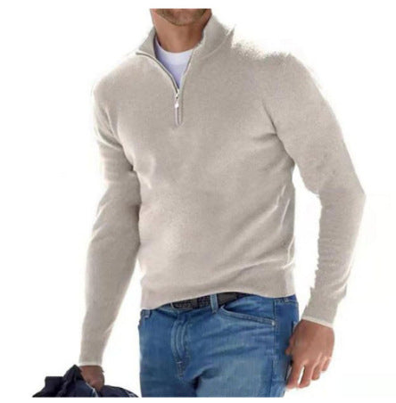 🧶 Men's Quarter Zip Mock Neck Sweater, Slim Fit Lightweight Pullover, Casual Long Sleeve Knitwear for Fall Outfits